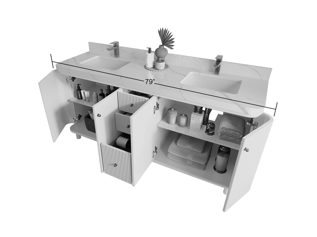 Miami 72 in. W x 22 in. D Double Sink Bathroom Vanity - Willow Bath and Vanity