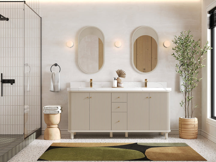 Miami 72 in. W x 22 in. D Double Sink Bathroom Vanity - photo 4