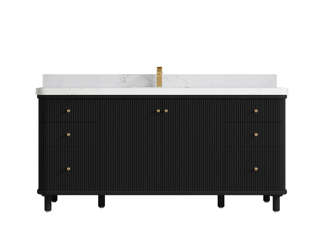 Miami 72 in. W x 22 in. D Fluted Single Sink Bathroom Vanity - Willow Bath and Vanity