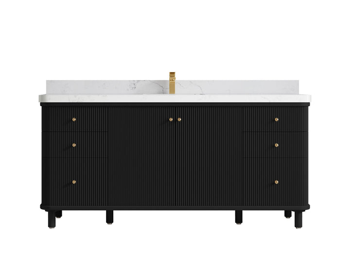 Miami 72 in. W x 22 in. D Fluted Single Sink Bathroom Vanity - photo 11