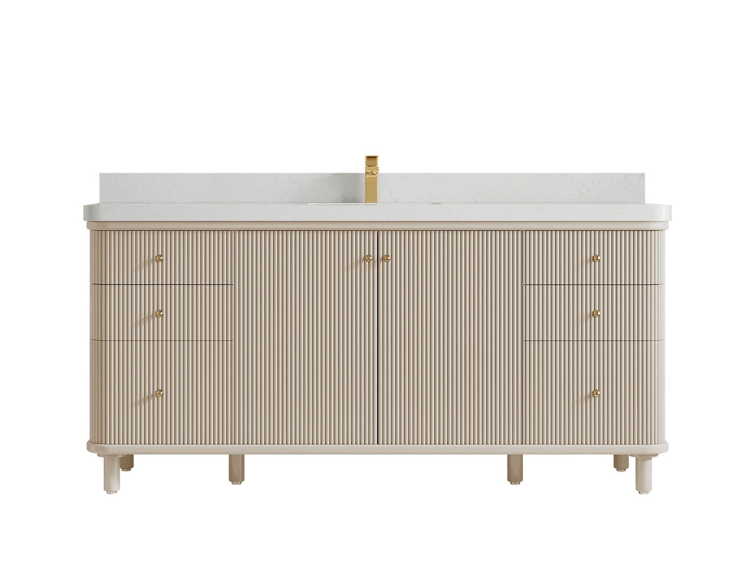 Miami 72 in. W x 22 in. D Fluted Single Sink Bathroom Vanity - Willow Bath and Vanity