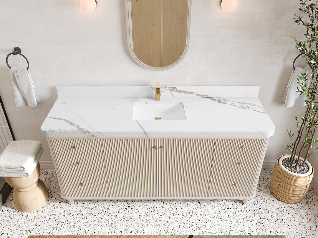 Miami 72 in. W x 22 in. D Fluted Single Sink Bathroom Vanity - Willow Bath and Vanity