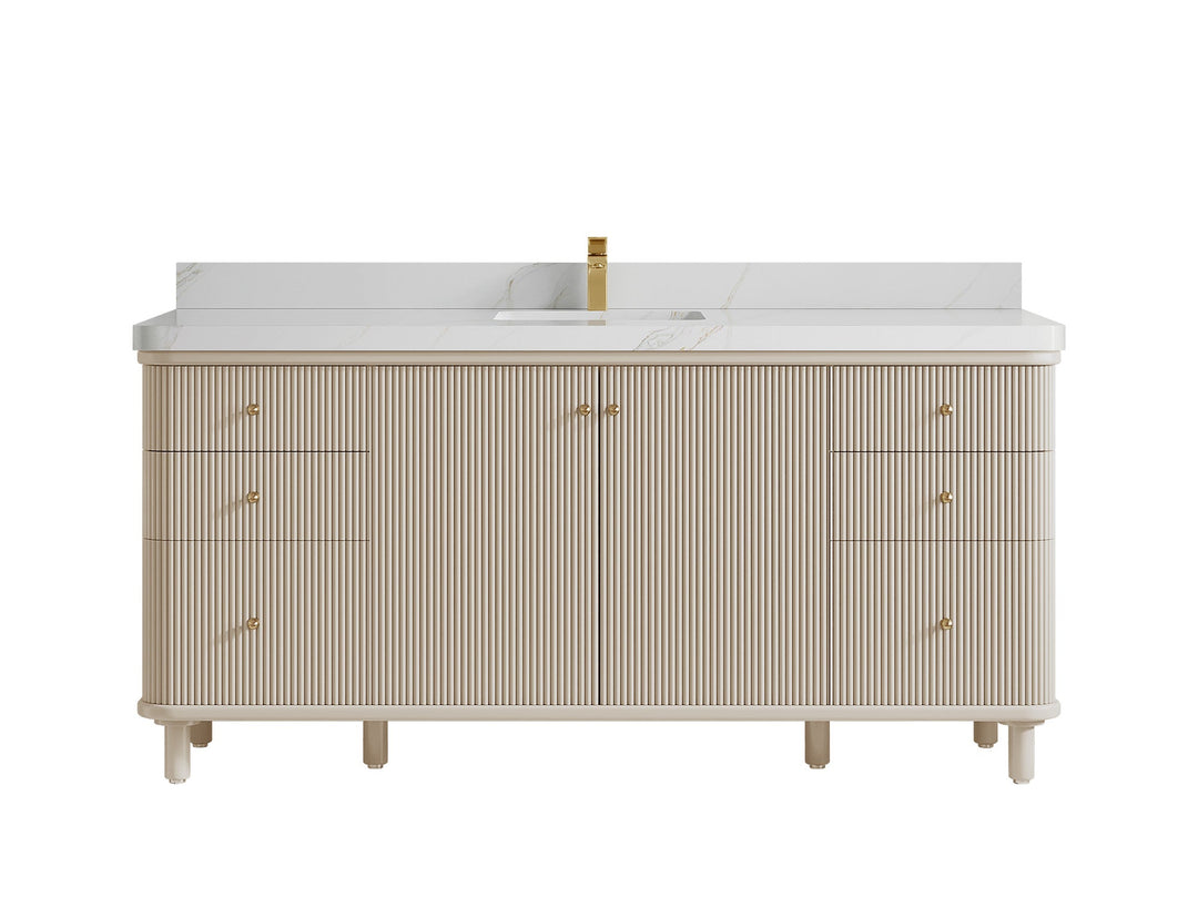 Miami 72 in. W x 22 in. D Fluted Single Sink Bathroom Vanity - Willow Bath and Vanity