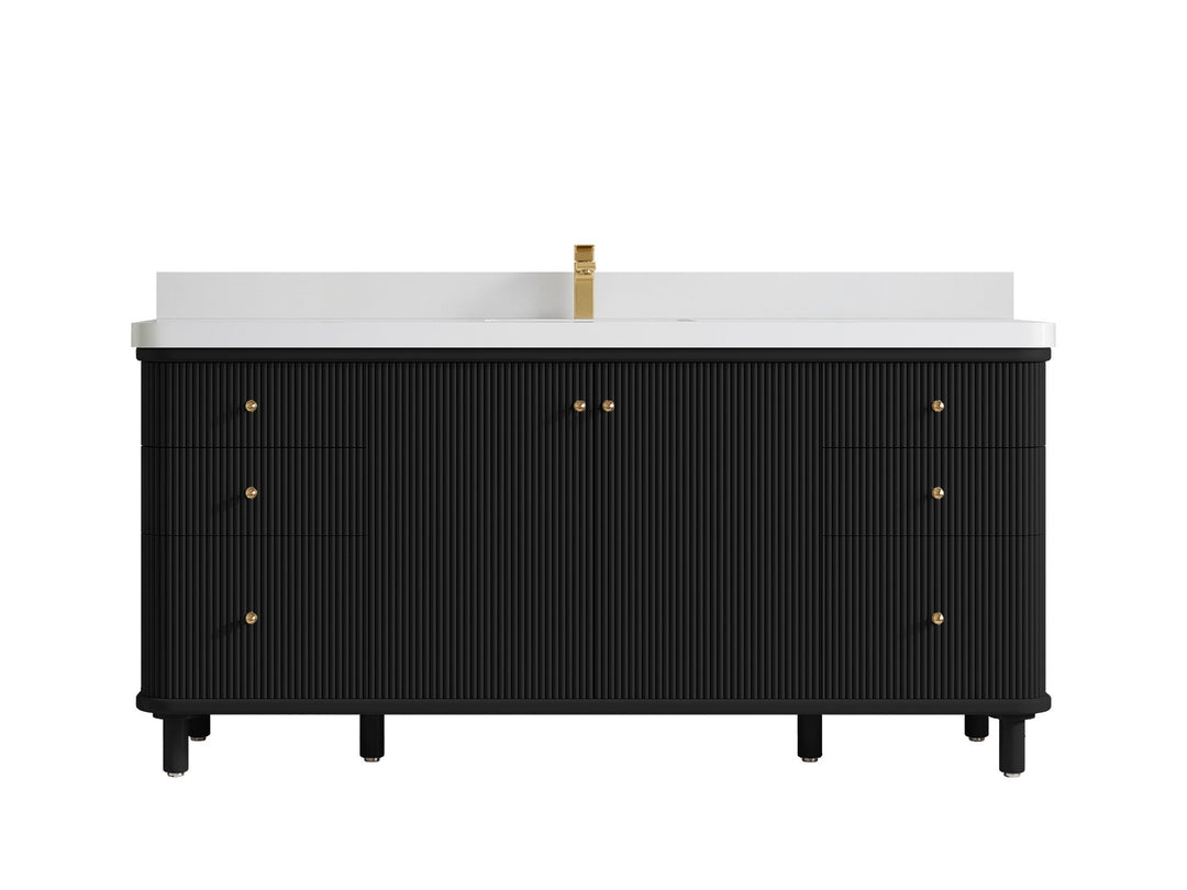 Miami 72 in. W x 22 in. D Fluted Single Sink Bathroom Vanity - Willow Bath and Vanity