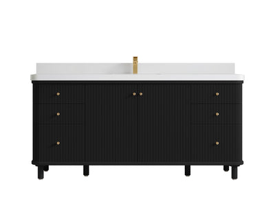 Miami 72 in. W x 22 in. D Fluted Single Sink Bathroom Vanity - Willow Bath and Vanity