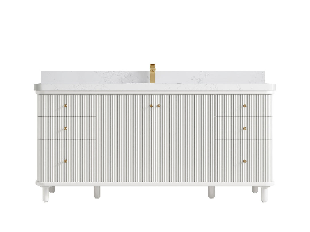 Miami 72 in. W x 22 in. D Fluted Single Sink Bathroom Vanity - Willow Bath and Vanity