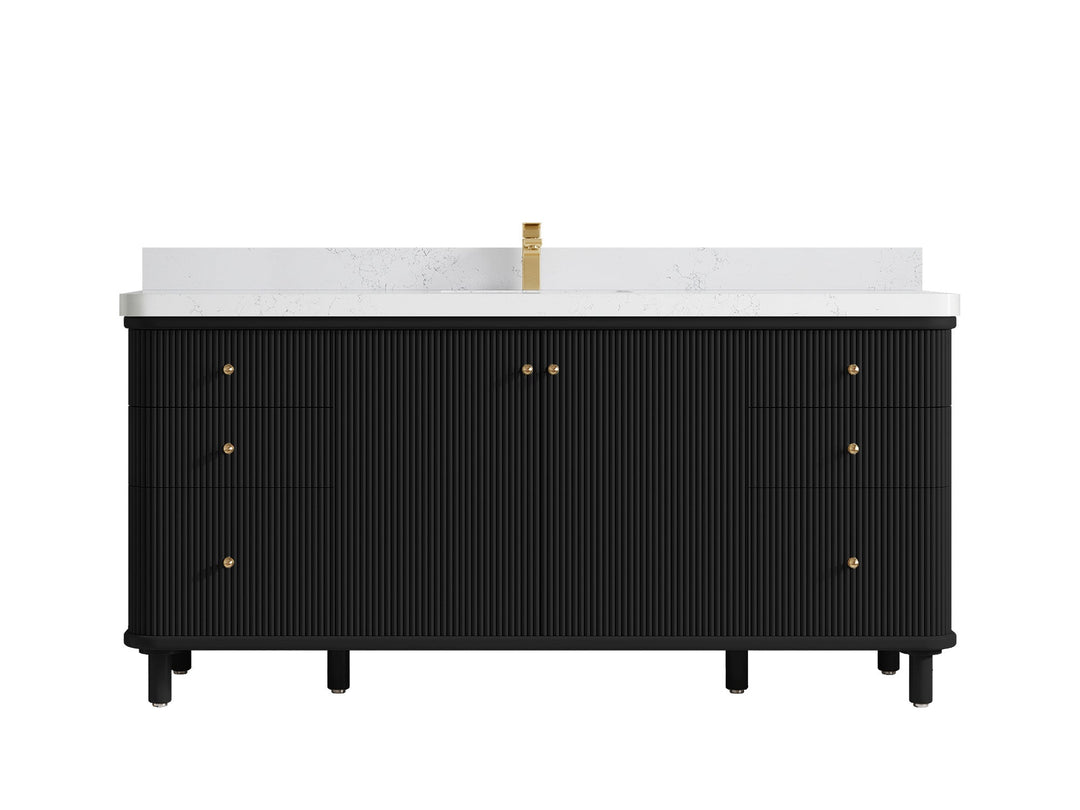 Miami 72 in. W x 22 in. D Fluted Single Sink Bathroom Vanity - Willow Bath and Vanity