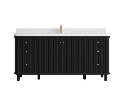 Miami 72 in. W x 22 in. D Fluted Single Sink Bathroom Vanity - Willow Bath and Vanity
