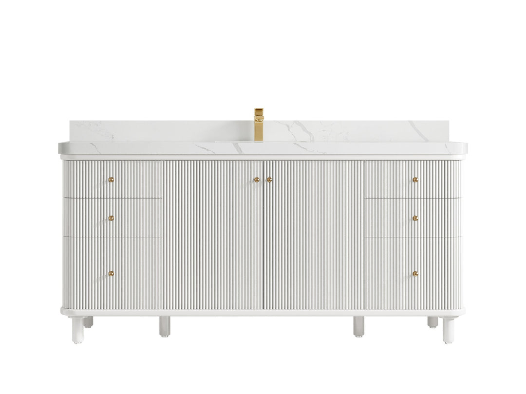 Miami 72 in. W x 22 in. D Fluted Single Sink Bathroom Vanity - Willow Bath and Vanity
