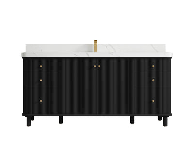 Miami 72 in. W x 22 in. D Fluted Single Sink Bathroom Vanity - Willow Bath and Vanity