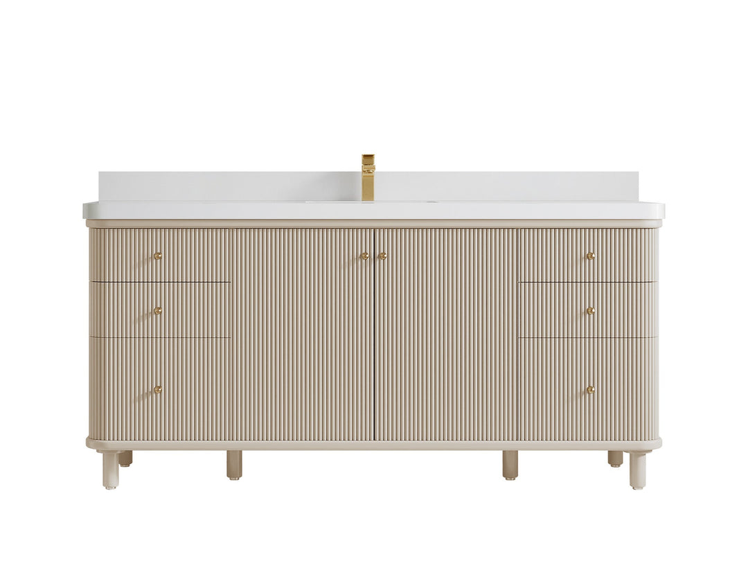 Miami 72 in. W x 22 in. D Fluted Single Sink Bathroom Vanity - Willow Bath and Vanity