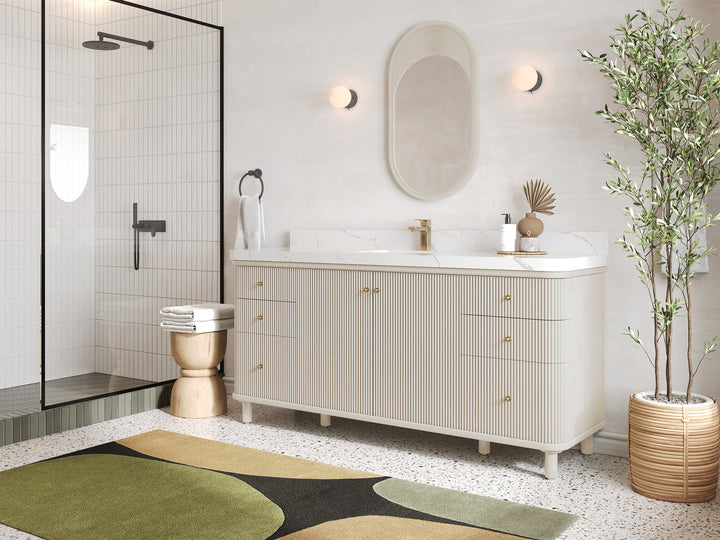 Miami 72 in. W x 22 in. D Fluted Single Sink Bathroom Vanity - photo 2