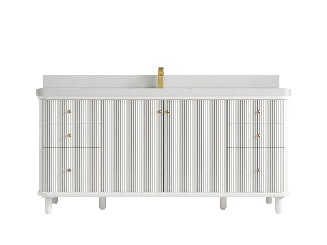 Miami 72 in. W x 22 in. D Fluted Single Sink Bathroom Vanity - Willow Bath and Vanity