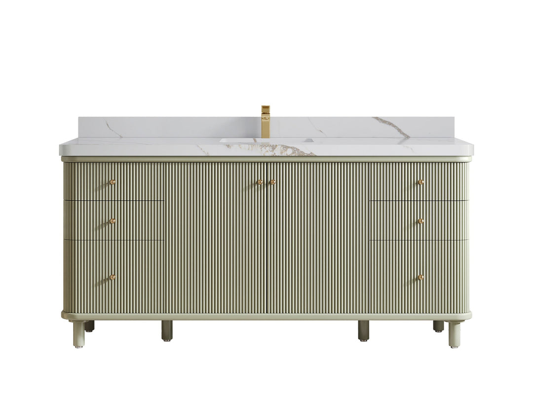 Miami 72 in. W x 22 in. D Fluted Single Sink Bathroom Vanity - Willow Bath and Vanity