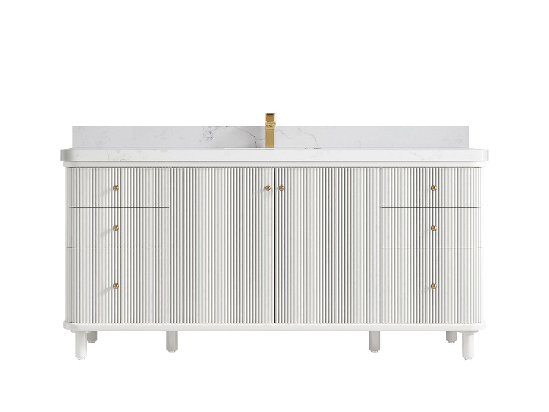 Miami 72 in. W x 22 in. D Fluted Single Sink Bathroom Vanity - Willow Bath and Vanity