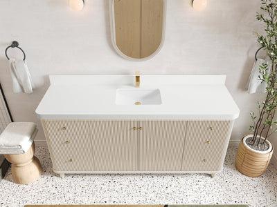 Miami 72 in. W x 22 in. D Fluted Single Sink Bathroom Vanity - Willow Bath and Vanity
