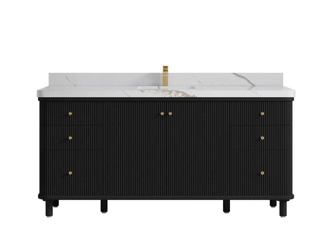 Miami 72 in. W x 22 in. D Fluted Single Sink Bathroom Vanity - Willow Bath and Vanity