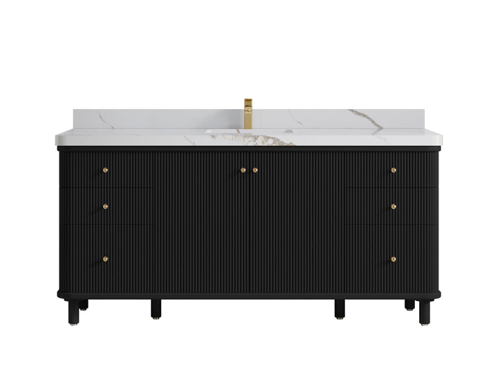 Miami 72 in. W x 22 in. D Fluted Single Sink Bathroom Vanity - photo 21