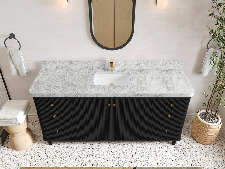 Miami 72 in. W x 22 in. D Fluted Single Sink Bathroom Vanity - photo 12