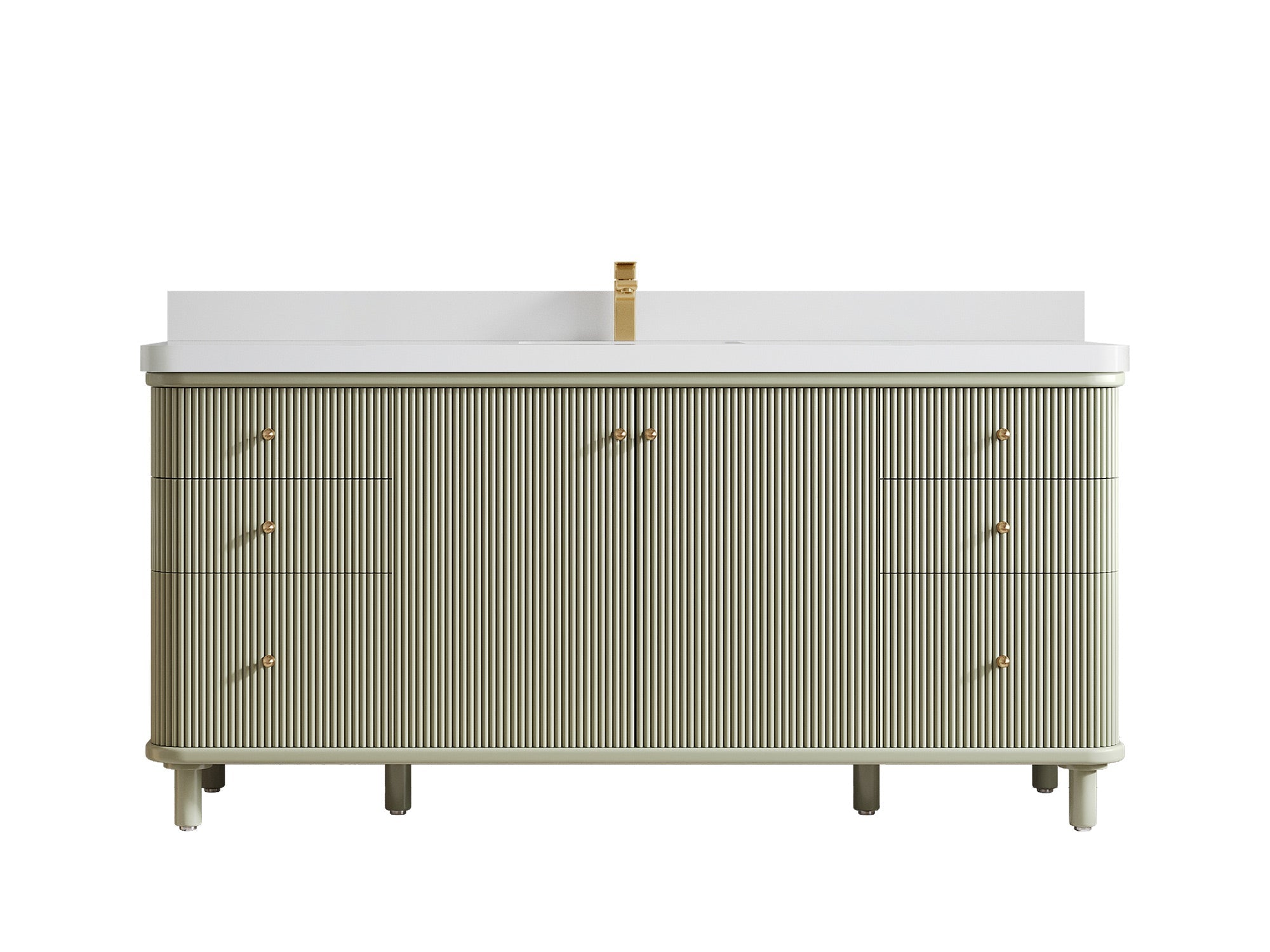 Miami 72 in. W x 22 in. D Fluted Single Sink Bathroom Vanity - Willow Bath and Vanity