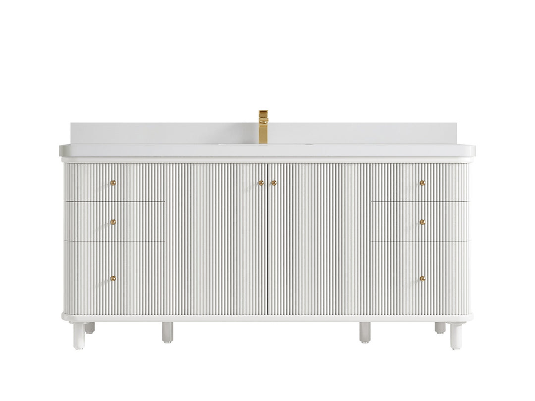 Miami 72 in. W x 22 in. D Fluted Single Sink Bathroom Vanity - Willow Bath and Vanity