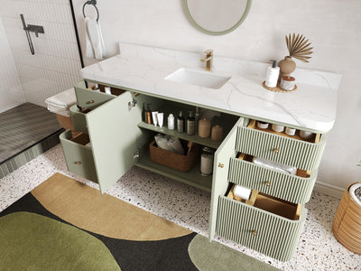 Miami 72 in. W x 22 in. D Fluted Single Sink Bathroom Vanity - Willow Bath and Vanity