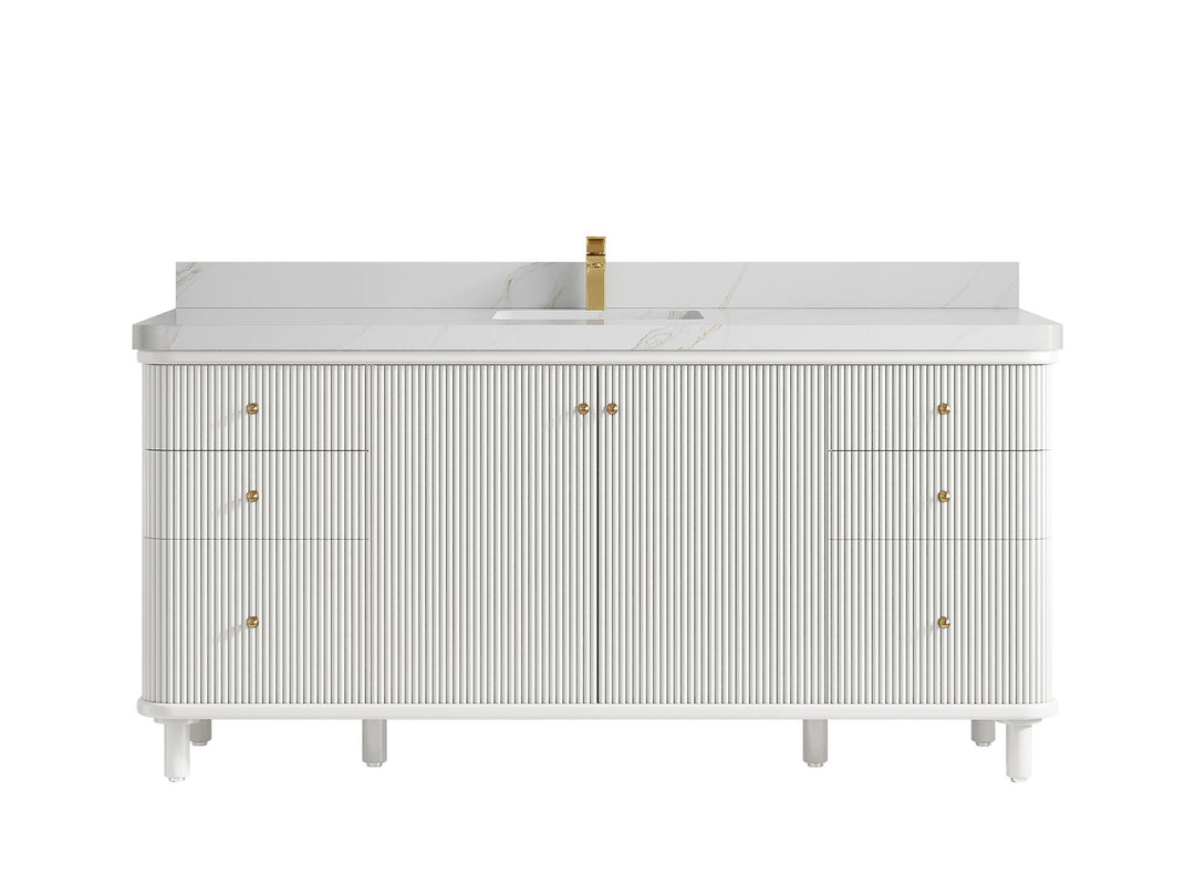 Miami 72 in. W x 22 in. D Fluted Single Sink Bathroom Vanity - Willow Bath and Vanity