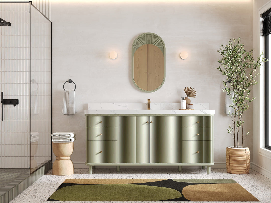 Miami 72 in. W x 22 in. D Fluted Single Sink Bathroom Vanity - Willow Bath and Vanity