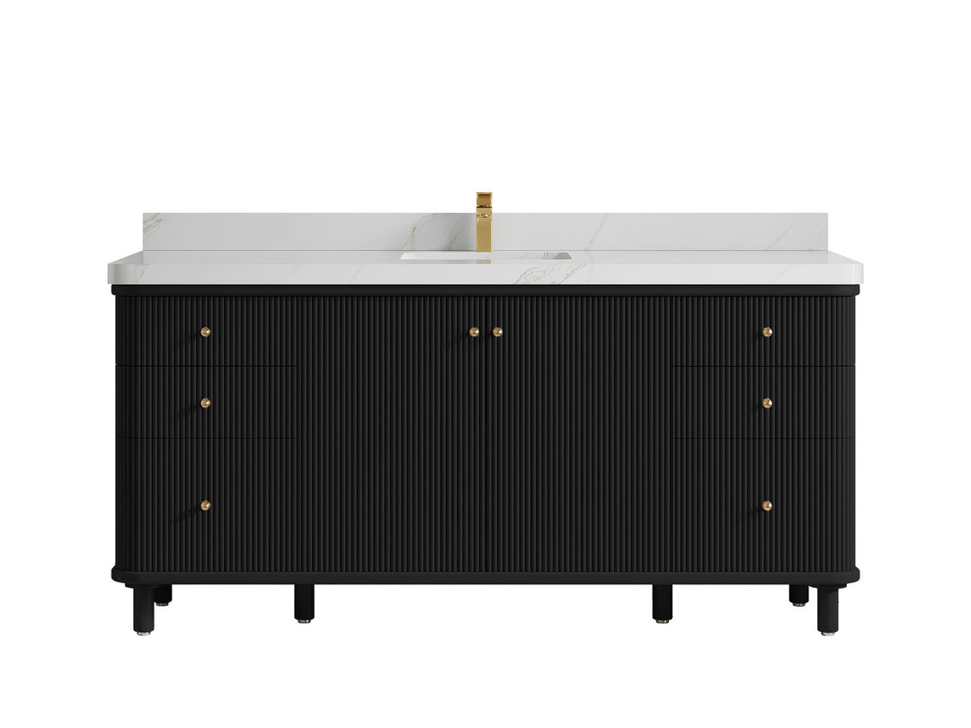 Miami 72 in. W x 22 in. D Fluted Single Sink Bathroom Vanity - Willow Bath and Vanity