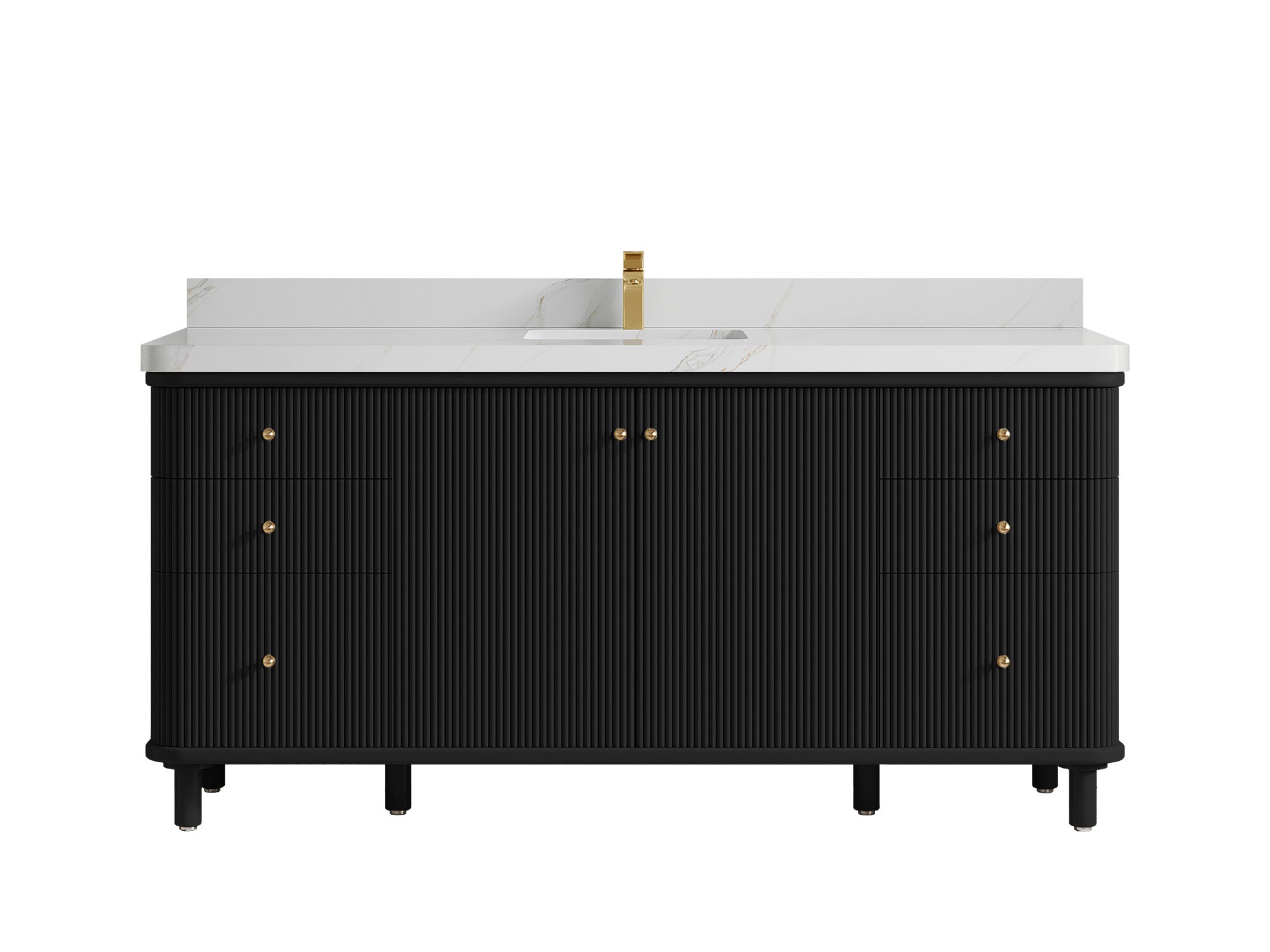 Miami 72 in. W x 22 in. D Fluted Single Sink Bathroom Vanity - Willow Bath and Vanity