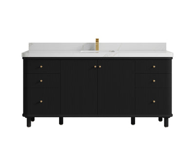 Miami 72 in. W x 22 in. D Fluted Single Sink Bathroom Vanity - Willow Bath and Vanity