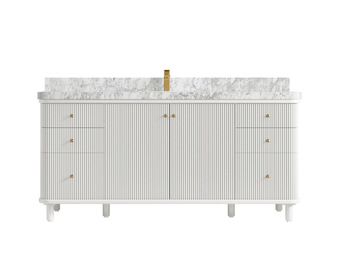 Miami 72 in. W x 22 in. D Fluted Single Sink Bathroom Vanity - Willow Bath and Vanity