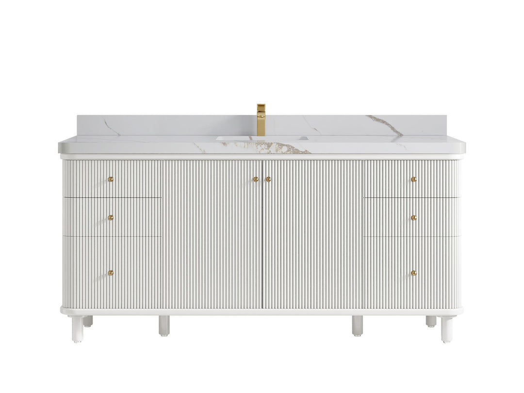 Miami 72 in. W x 22 in. D Fluted Single Sink Bathroom Vanity - Willow Bath and Vanity