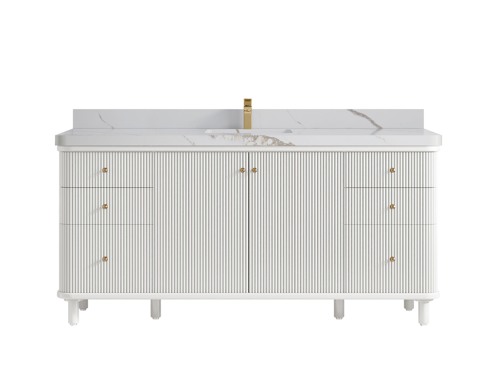 Miami 72 in. W x 22 in. D Fluted Single Sink Bathroom Vanity - Willow Bath and Vanity