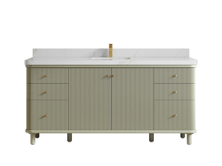 Miami 72 in. W x 22 in. D Fluted Single Sink Bathroom Vanity - photo 1