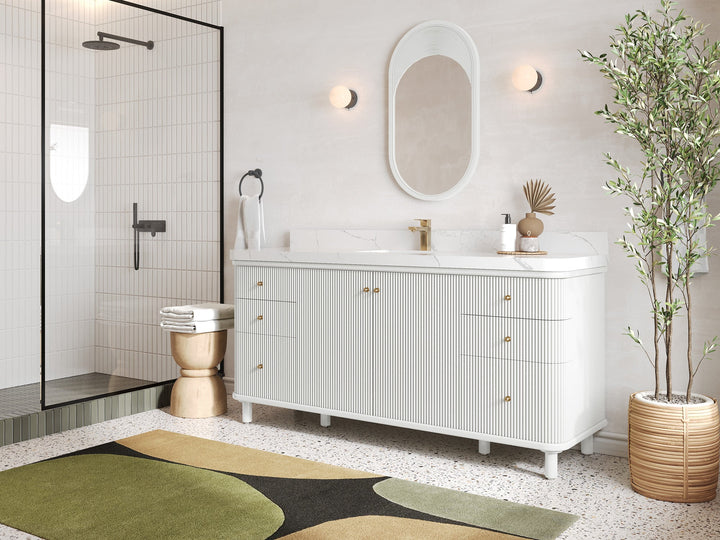 Miami 72 in. W x 22 in. D Fluted Single Sink Bathroom Vanity - photo 2