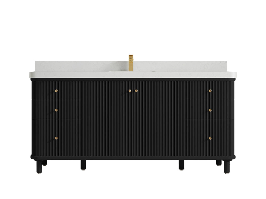 Miami 72 in. W x 22 in. D Fluted Single Sink Bathroom Vanity - Willow Bath and Vanity