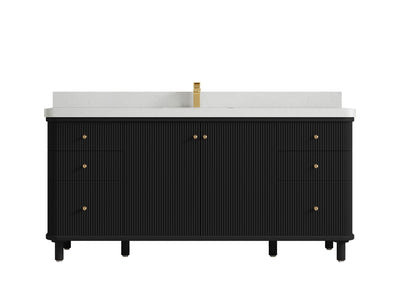 Miami 72 in. W x 22 in. D Fluted Single Sink Bathroom Vanity - Willow Bath and Vanity