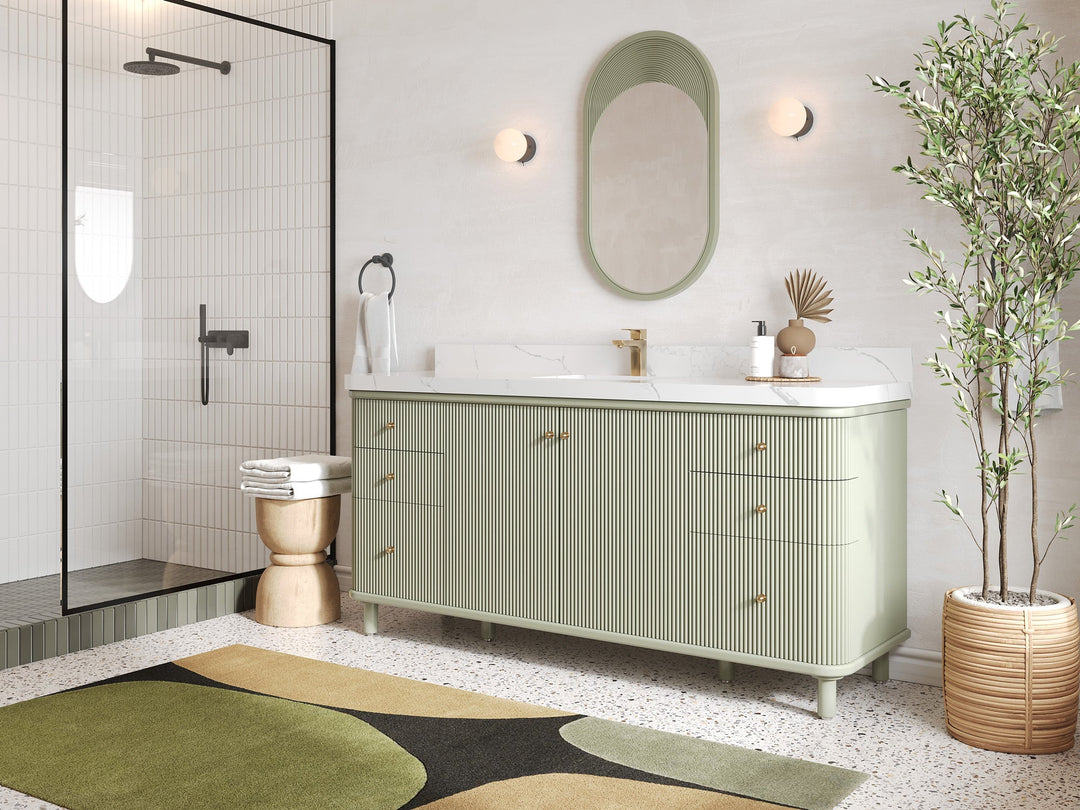 Miami 72 in. W x 22 in. D Fluted Single Sink Bathroom Vanity - Willow Bath and Vanity