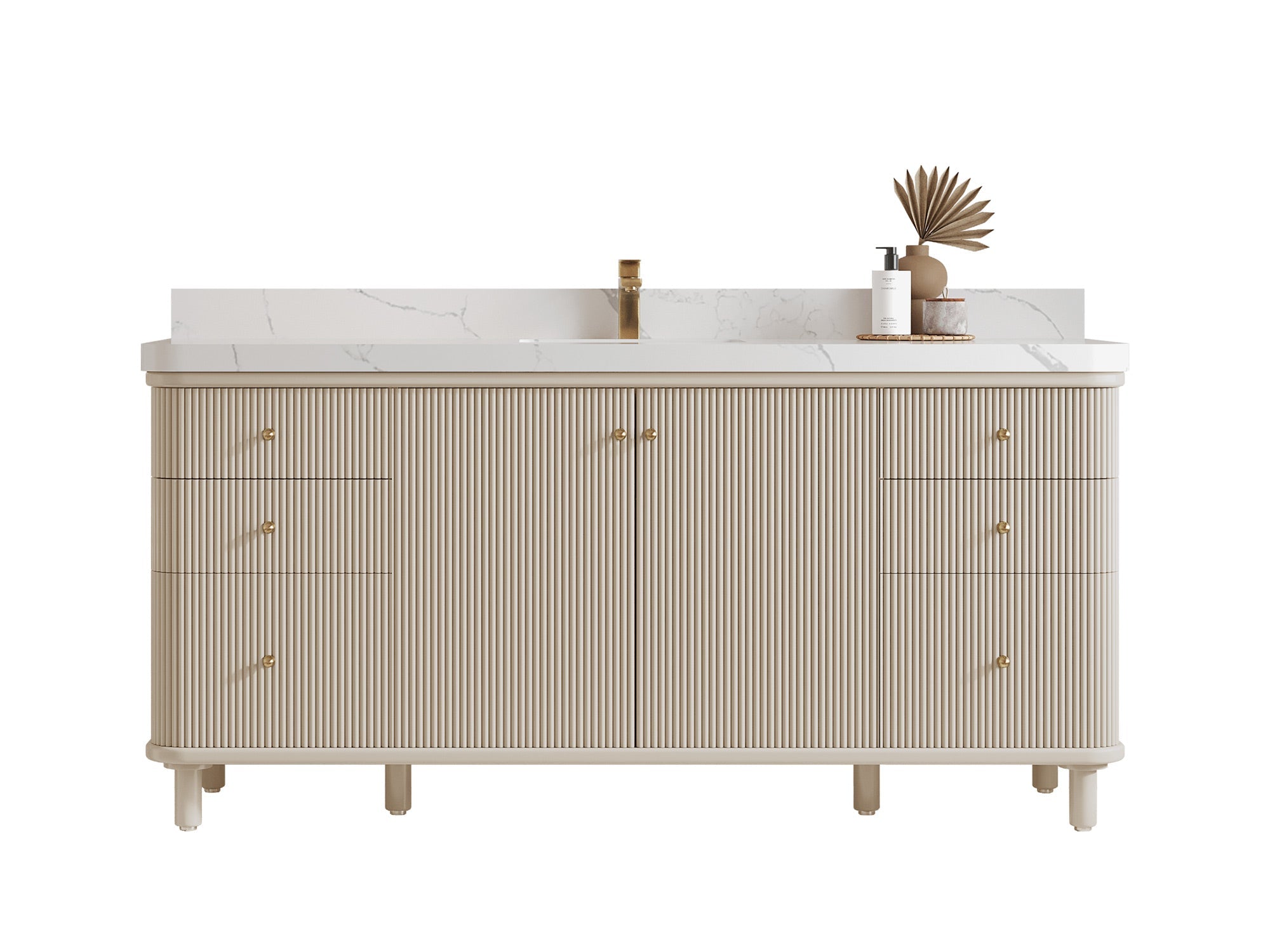 Miami 72 in. W x 22 in. D Fluted Single Sink Bathroom Vanity - Willow Bath and Vanity