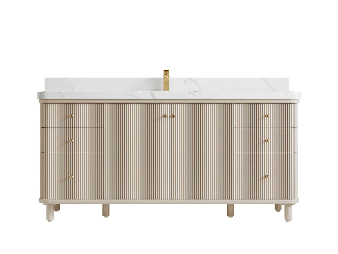 Miami 72 in. W x 22 in. D Fluted Single Sink Bathroom Vanity - Willow Bath and Vanity