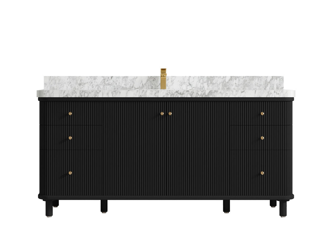 Miami 72 in. W x 22 in. D Fluted Single Sink Bathroom Vanity - Willow Bath and Vanity