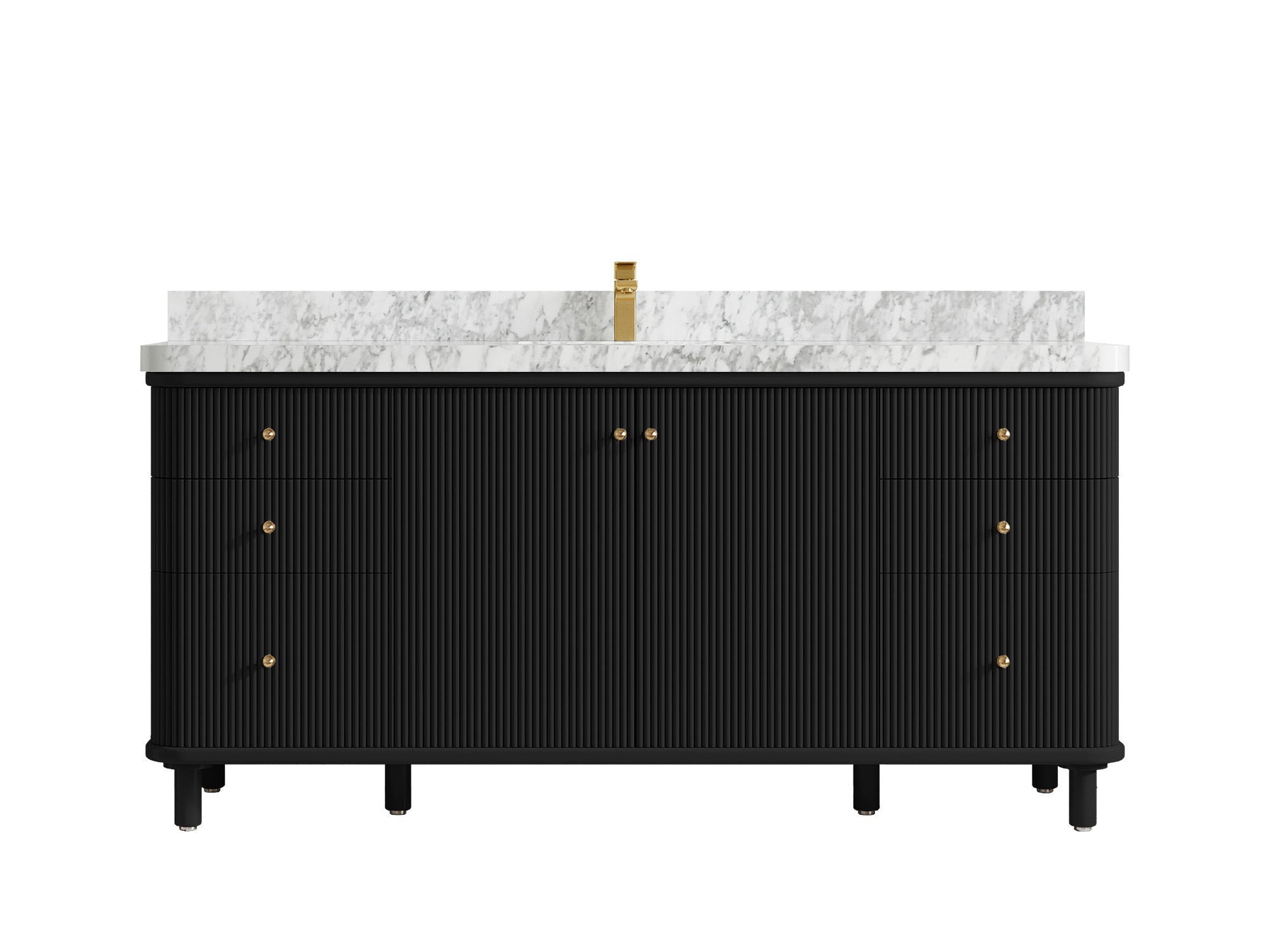 Miami 72 in. W x 22 in. D Fluted Single Sink Bathroom Vanity - Willow Bath and Vanity