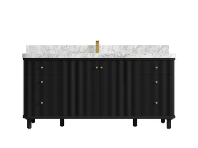 Miami 72 in. W x 22 in. D Fluted Single Sink Bathroom Vanity - Willow Bath and Vanity