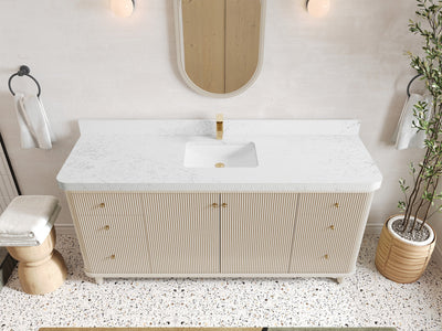 Miami 72 in. W x 22 in. D Fluted Single Sink Bathroom Vanity - Willow Bath and Vanity