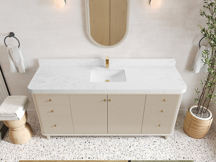 Miami 72 in. W x 22 in. D Fluted Single Sink Bathroom Vanity - photo 17