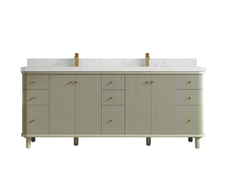 Miami 80 in. W x 22 in. D Fluted Double Sink Bathroom Vanity - photo 37