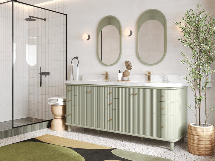 Miami 80 in. W x 22 in. D Fluted Double Sink Bathroom Vanity - photo 2