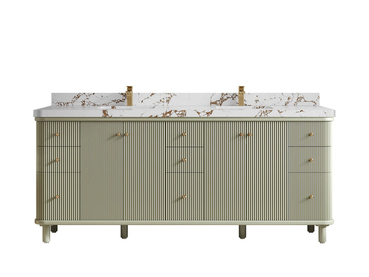 Miami 80 in. W x 22 in. D Fluted Double Sink Bathroom Vanity - photo 23