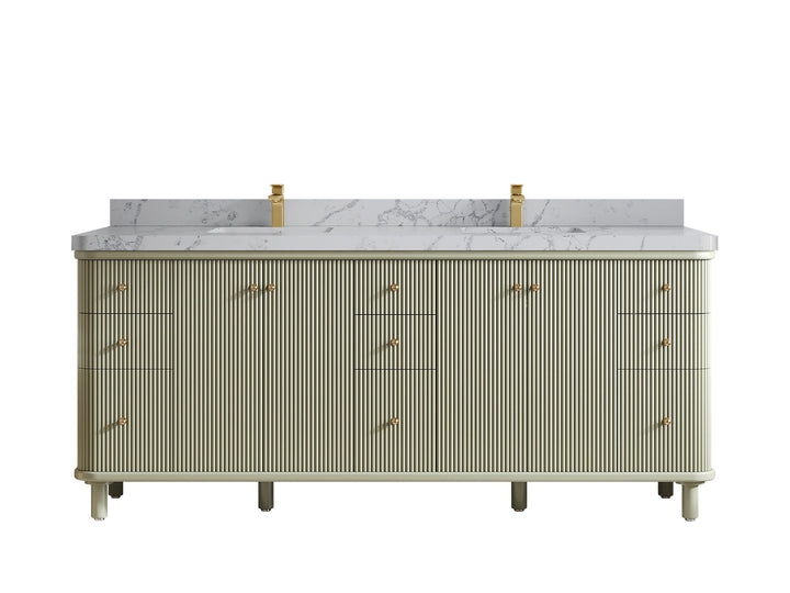 Miami 80 in. W x 22 in. D Fluted Double Sink Bathroom Vanity - photo 29